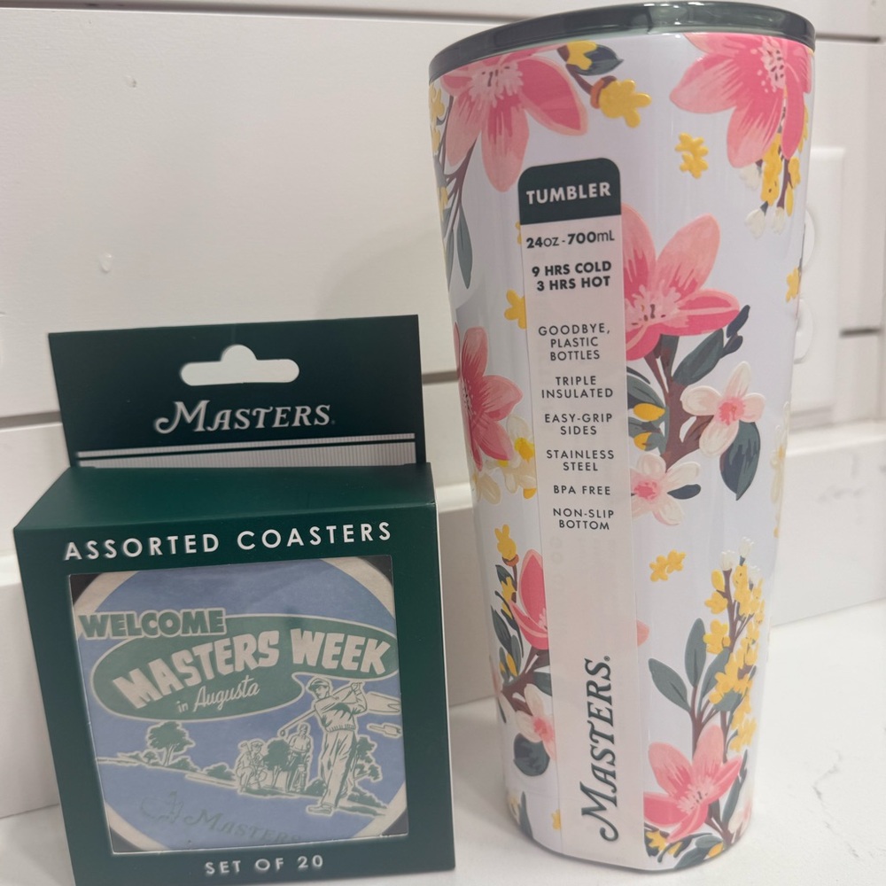 Masters 2026 Corkcicle Tumbler and Coaster set NWT